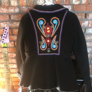 Free People Embroidered Pea Coat